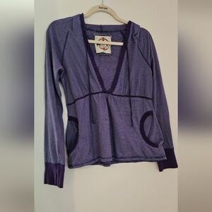 Free People Purple Striped Hoodie